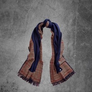 Ralph Lauren Blue and Red Houndstooth Women's Scarf